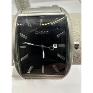 DKNY NY-1407 Mens Watch New Battery 37MM 8" Stainless Steel Silver Tone V